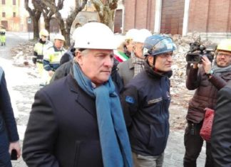 Sisma: Tajani e Navracsics in visita a Norcia
