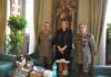 Il saluto della Marini al Comandante Luca Covelli