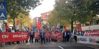 Manifestazione dei dipendenti delle Province dell'Umbria