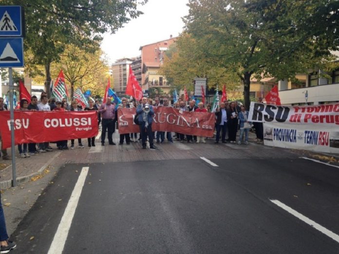 Manifestazione dei dipendenti delle Province dell'Umbria