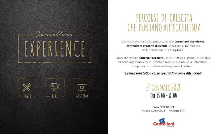 Enogastronomia e ristorazione: a Magione i workshop di “Cancelloni Experience”