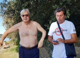 Blitz di Vittorio Sgarbi alla Polvese