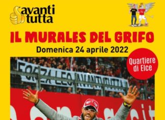 Avanti tutta e Perugia calcio in festa ad Elce presso il murales del Grifo