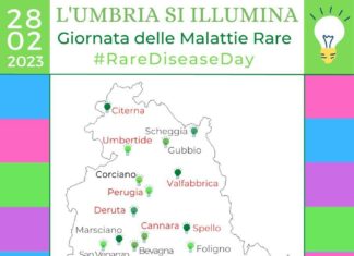 L’Umbria si illumina di verde per celebrare la Giornata Mondiale delle Malattie Rare