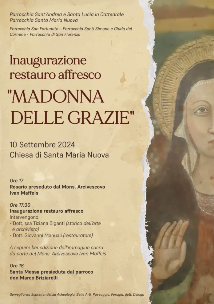 Chiesa di Santa Maria Nuova: domani 10 settembre dopo anni, verrà restituito alla comunità l'affresco della 