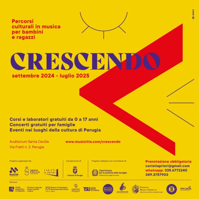 Progetto Crescendo laboratori musicali gratuiti da 0 a 17 anni