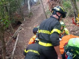 Ciclista soccorso dopo una caduta nei boschi di Passignano